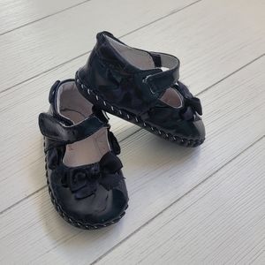 Pediped black ribbon Mary Jane shoes